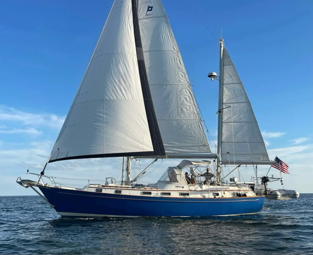 Our Passion, a 42-foot ketch, under sail off Martha's Vineyard
