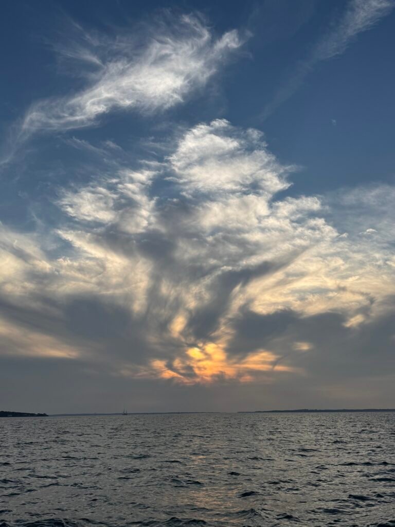 Perfect sunset from a sailboat during a surprise birthday sunset charter