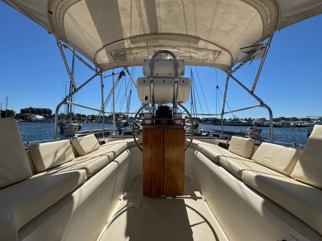 Private sailing charter sailboat cockpit